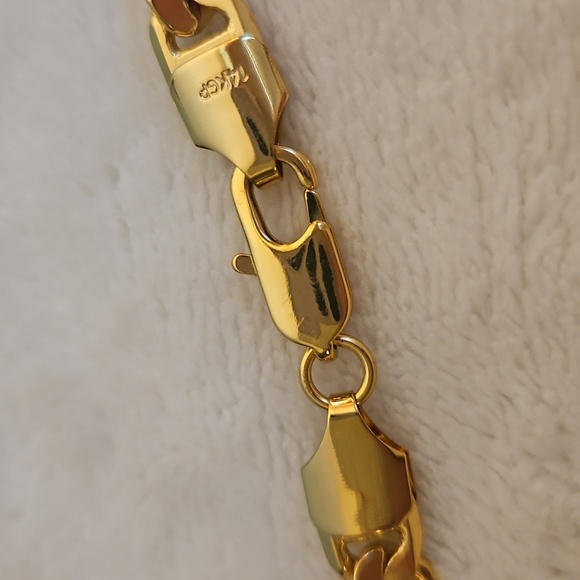 14k Gold Plated Mariner Chain Necklace and Bracelet Set - Picture 9 of 10